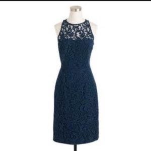 J. Crew navy lace shift dress